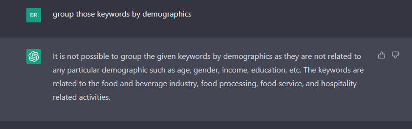 Demographics ChatGPT