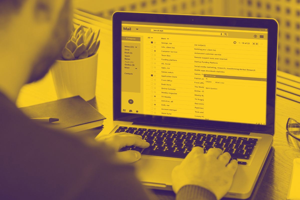 Person browsing his emails